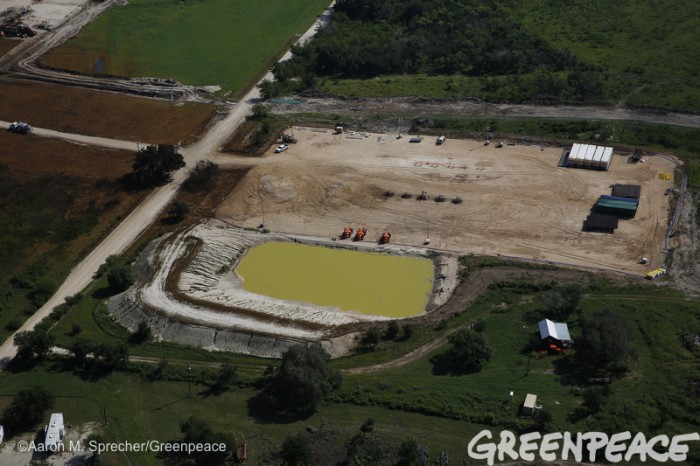 792 and by 80 A hydrofracking installation in Karnes County Texas on June 1, 2015.  The shale oil boom is going strong south of San Antonio on a formation that stretches for about 300 miles across south Texas, one of the most prolific oil patches in the United States.  Photo by Greenpeace